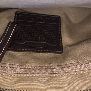 Coach purse - tote dark brown leather with tan linen inside new with tags